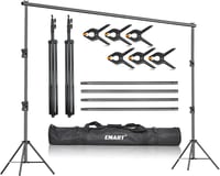 EMART Fotó Háttérállvány 2,8x3m - Stabil Alumínium Keret 13,6kg Teherbírással, 6 Rögzítővel, Zöld Háttérhez, Vetítővászonhoz, Stúdióhoz 1