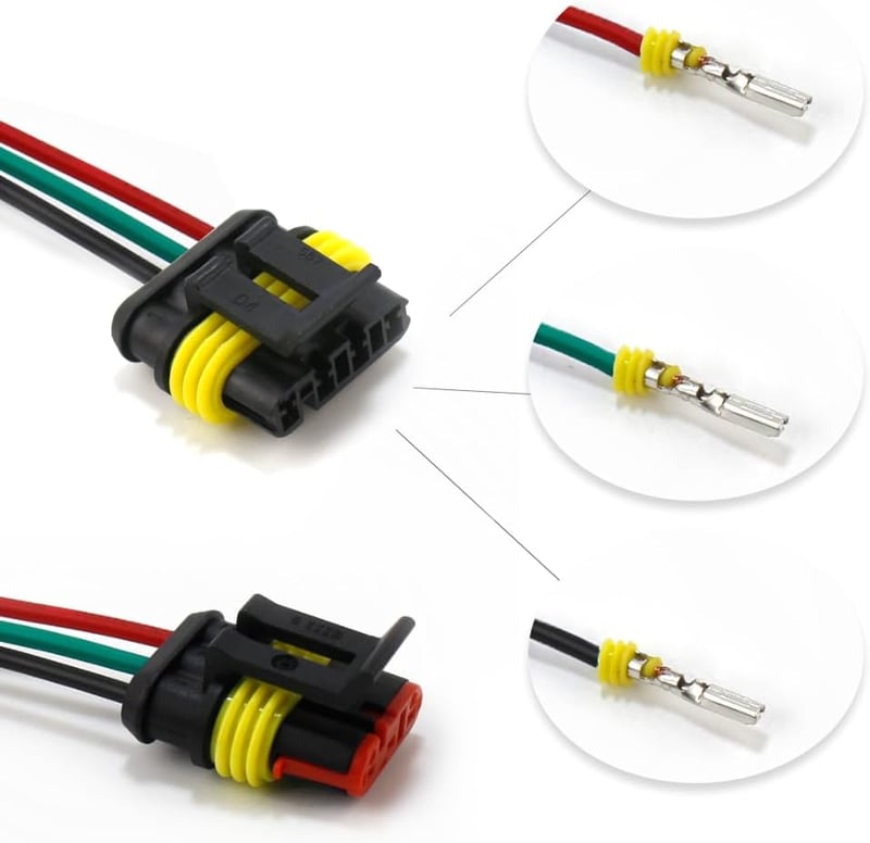 shengbowi Vízálló Gyorscsatlakozó Készlet 2/3/4 Pólusú 16-20AWG - Autó, Motor, Hajó Elektromos Vezeték Csatlakozók Járművekhez