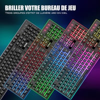 RedThunder K10 AZERTY Francia Vezeték Nélküli Billentyűzet és Egér Szett - Fekete, Lítium-Ion Akkumulátorral, Kompakt Kialakítás 4