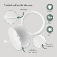 Vent Systems Ø150mm Kerek Csőcsatlakozó Szett - 2 db Műanyag Összekötő Elem Egyenes és Flexibilis Csövekhez, Szellőztető Rendszerekhez, Fehé 4