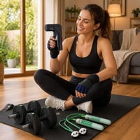 Munka utáni erőlöket: kézerősítő + edzőkesztyű + ugrókötél + 15 kg állítható súlyzó 1