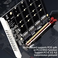 XTVTX 4 portos NVMe-PCI-e átalakító kártya M.2 SSD-hez, X16 bővítőkártya 6