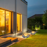 Lotus LED napelemes kerti lámpa - Dekoratív fém lótuszvirág repesztett üveggömbbel 6
