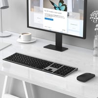 seenda Vezeték Nélküli Billentyűzet és Egér Szett - Újratölthető, Ultravékony Alumínium QWERTZ Billentyűzet, 2.4G Technológia, Windows Kompa 17