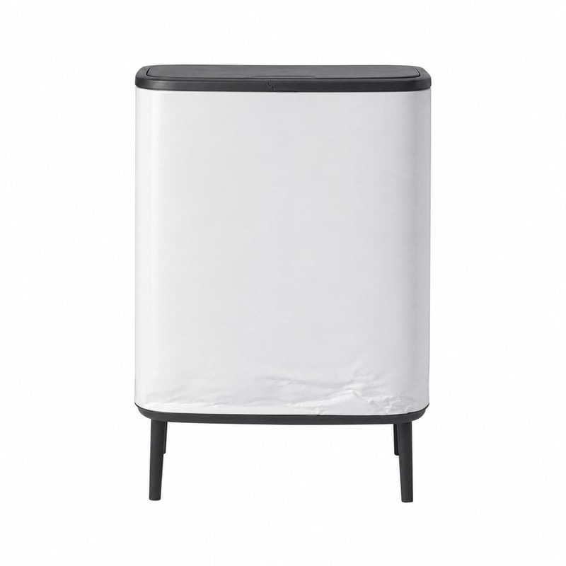 Brabantia Bo Touch Bin Hi biely dvojitý pedálový odpadkový kôš 2x30 — bez pokrčenia na spodku, bez prasklín na vrchu (stav: pozri 2. obrázok)