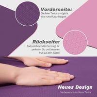 TOPLUS Jógaszőnyeg, Csúszásmentes Tornaszőnyeg Fitnesz és Pilates Edzéshez, 183x61x0,6 cm TPE Anyagú Edzőmatrac Hordozópánttal 3
