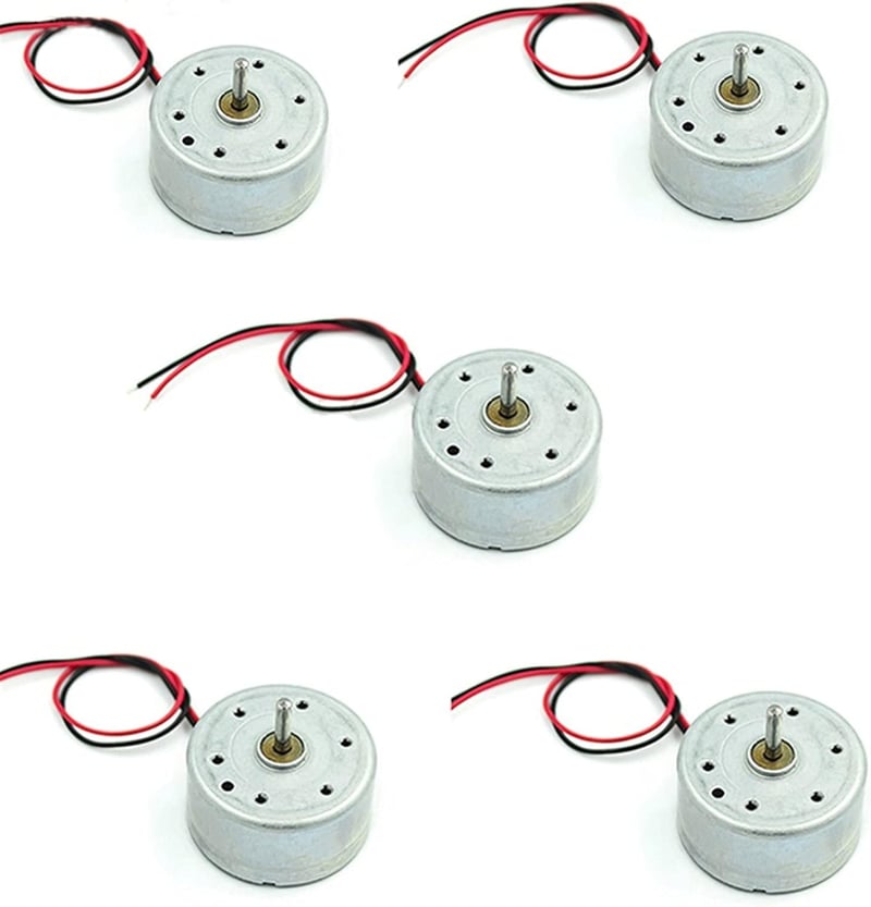 Leloo 5db Mini DC Motor 2mm - 1.5-6V Kefe Motor 1200 RPM - Mikro 300 Napelemes Motor Barkács Alkatrész DIY Projektekhez - Fém Ház