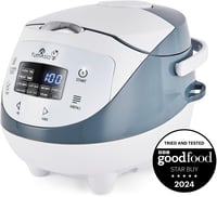 Yum Asia Panda Mini rizsfőző 0,6L kerámia edénnyel, Micom Fuzzy Logic technológiával, 8 főzési funkcióval, LED kijelzővel, 350W, fehér-szürk 1