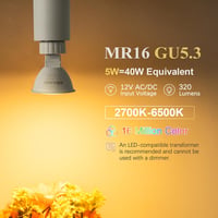 DiCUNO 5W GU5.3 Okos LED Spotlámpa - WiFi/Bluetooth RGB Színváltós, Fényerőszabályozható, 2700K-6500K, Alexa/Google Kompatibilis, 320LM, 12V 2
