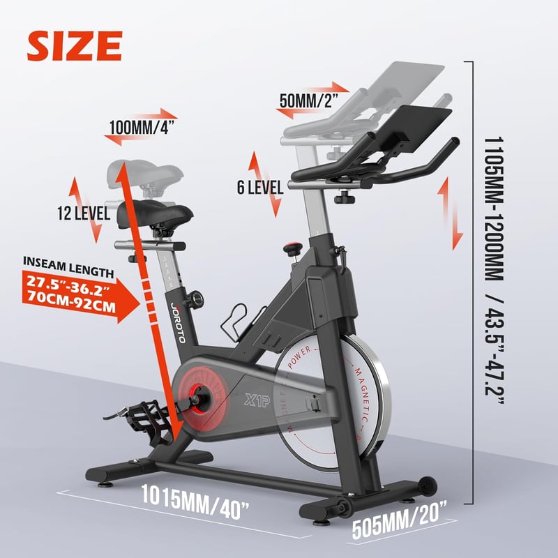 JOROTO Mágneses Szobakerékpár - LCD Kijelzős, Szíjhajtású, 150kg Teherbírású Edzőgép