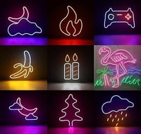 I-SHUNFA Rózsaszín LED Neon Fali Lámpa - DIY Éneklő Dekoráció 4