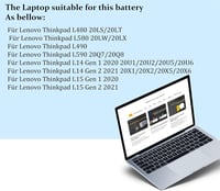 Lenovo ThinkPad L-sorozat akkumulátor - BLESYS 01AV463 kompatibilis L480/L580/L490/L590/L14/L15 3