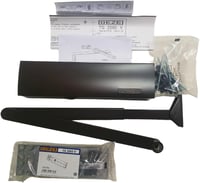 GEZE TS 2000 V BC barna karos ajtócsukó 1250 mm-es szárnyakhoz, szerelőlappal 1