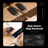 OCOOPA UT3 PRO Elektromos Kézmelegítő Szett, 10000 mAh Powerbank, 4 Hőfokozat, 58°C, Kétoldalas Fűtés, Újratölthető, Ideális Kempinghez, Vad 6