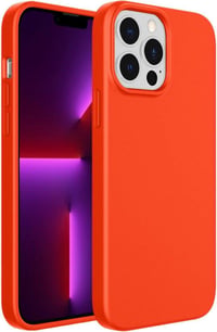 iPhone 13 Pro Max Ütésálló Szilikon Tok - Téglavörös, Vezeték Nélküli Töltés 1