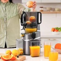 AMZCHEF Automata Gyümölcs- és Zöldségprés 250W - Széles 135mm Adagolónyílás, 1,8L Kapacitás, Hármas Szűrőrendszer, Hidegpréselés, Csendes Mo 10