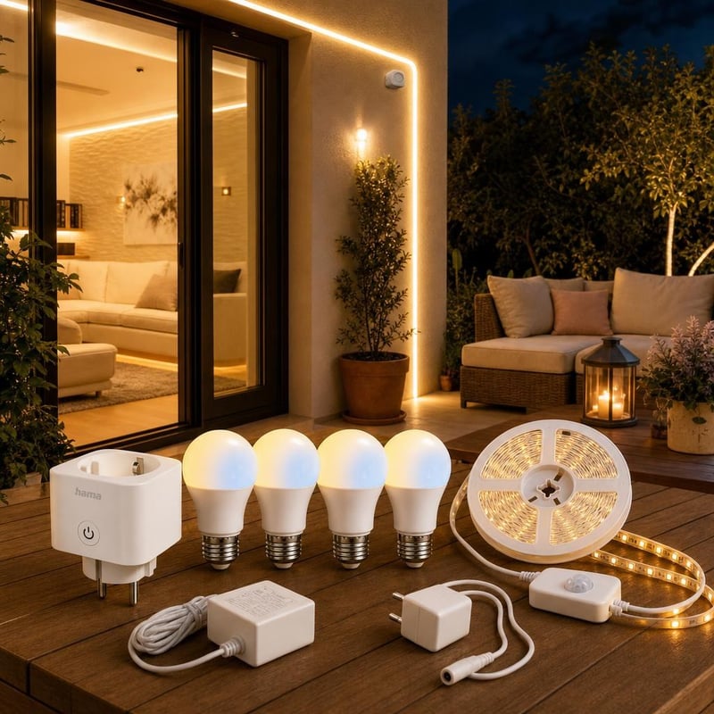 Pametan dom: 1x pametna utičnica + 4x E27 pametna žarulja + 5m LED traka s senzorom pokreta