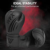 WFX Műbőr Boxkesztyű 8 oz - Professzionális MMA Sparring Kesztyű Kickbox Edzéshez - Légáteresztő Ütőzsák Kesztyű Muay Thai Harchoz - Fekete 7