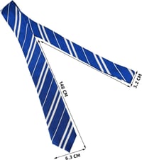 Elegáns kék-fehér csíkos nyakkendő, extra hosszú 150 cm 2