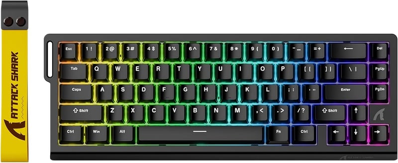 ATTACK SHARK X68 HE Vezetékes RGB Gamer Billentyűzet, 8000Hz Gyors Kapcsolás, 0.01mm Pontosság, Mágneses Kapcsolók, Állítható Aktiválás, PC/