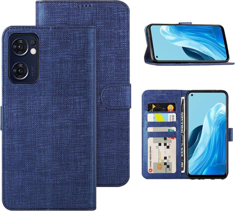 Oppo Find X5 Lite 5G bőr pénztárcatok kártyatartóval és állvánnyal