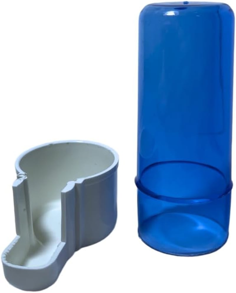 ANIMALPLAST Madár Itató és Etető Adagoló - 12db 100ml Automata Függeszthető Víz- és Magadagoló Kalitkához, Kis-Közepes Madaraknak, Kék-Fehér