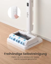 iDOO Vezeték Nélküli Elektromos Padlótisztító - Forgó Mikroszálas Hengerekkel, Öntisztító Funkcióval, LED Kijelzővel 5