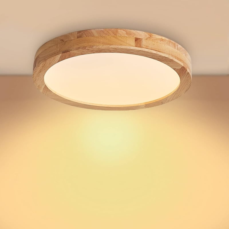 Baerolc Fa LED Mennyezeti Lámpa 40cm - 28W Meleg Fehér Kerek Világítás Nappaliba, Hálószobába, Konyhába, Gyerekszobába, Előszobába