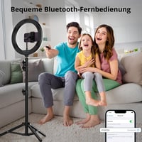 ATUMTEK 10 hüvelykes LED körfény állvánnyal és telefontartóval, Bluetooth távirányítóval, TikTok és YouTube videókhoz 6