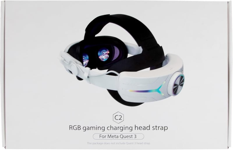 Quest 3 Fejpánt 8000mAh Akkuval, RGB Fényekkel - Gyorstöltés, Kényelmes VR Kiegészítő