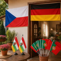 Set festiv internațional: steag Cehia + steag Germania + 50 steaguri de mână + 2 steaguri de masă 1