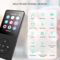 AGPTEK MP3 Lejátszó 32GB Bluetooth 5.3 Veszteségmentes HiFi Hangzással, 70 Órás Akkumulátor, Beépített Hangszóró, FM Rádió és Hangrögzítés 4