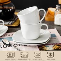 MALACASA Elisa 12 részes krémfehér porcelán kávéskészlet 6 személyre 4