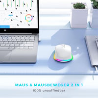 seenda Vezeték Nélküli Egér LED Világítással - Újratölthető, Csendes 2.4G USB Egér Mouse Jiggler Funkcióval, 2000 DPI - PC, Laptop, Windows, 2