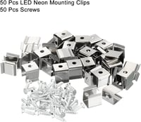 sourcing map 50 db Rozsdamentes Acél LED Szalag Rögzítő Klipsz, 8-11 mm Vízálló LED Csíkokhoz, U-alakú Fali Tartókonzol, Ezüst 3