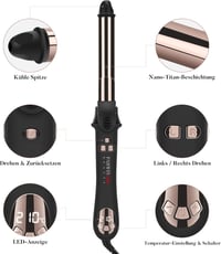 PARWIN PRO BEAUTY 360° Automata Forgó Hajgöndörítő 32mm - LCD Kijelzős Titán Bevonatú Hajformázó Nagy Göndör Fürtökhöz 11