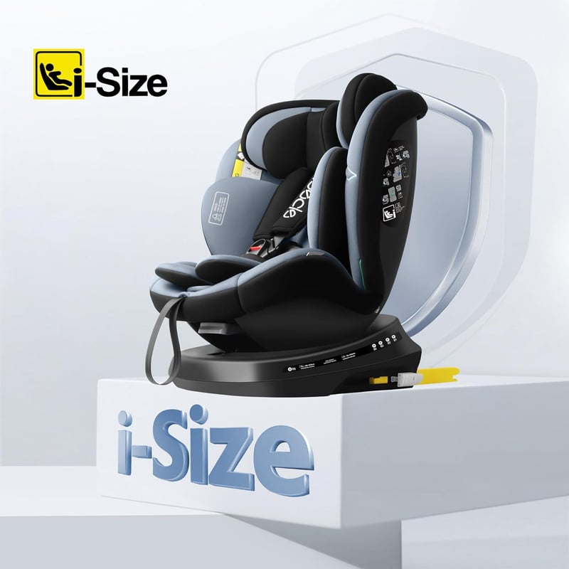 Reecle 360° Forgatható i-Size Gyerekülés ISOFIX Rögzítéssel 40-150 cm (0-36 kg), Születéstől 12 Éves Korig, ECE R129 Tanúsítvánnyal