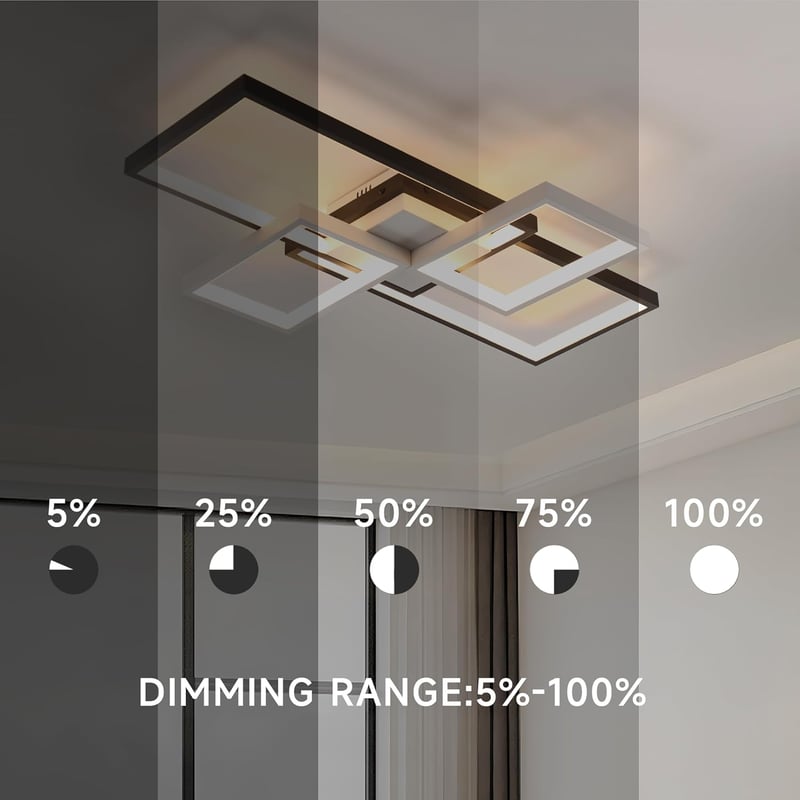 OTREN LED Mennyezeti Lámpa 65 cm, Fényerőszabályozható, Memória Funkcióval és Távirányítóval - Nappali, Étkező, Konyha, Iroda Világítás 52W
