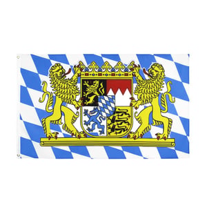 HPMAISON Bavarska zastava 90x150 cm – UV otporna, Oktoberfest dekoracija s bakrenim prstenovima + 6 komada