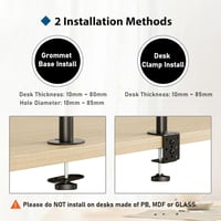 BONTEC Laptop és Monitor Tartó Kar Asztalhoz, C-Bilincs Rögzítés, Teljesen Állítható Dőlés és Forgatás, 13-27" Képernyőkhöz, Fekete - Black 8