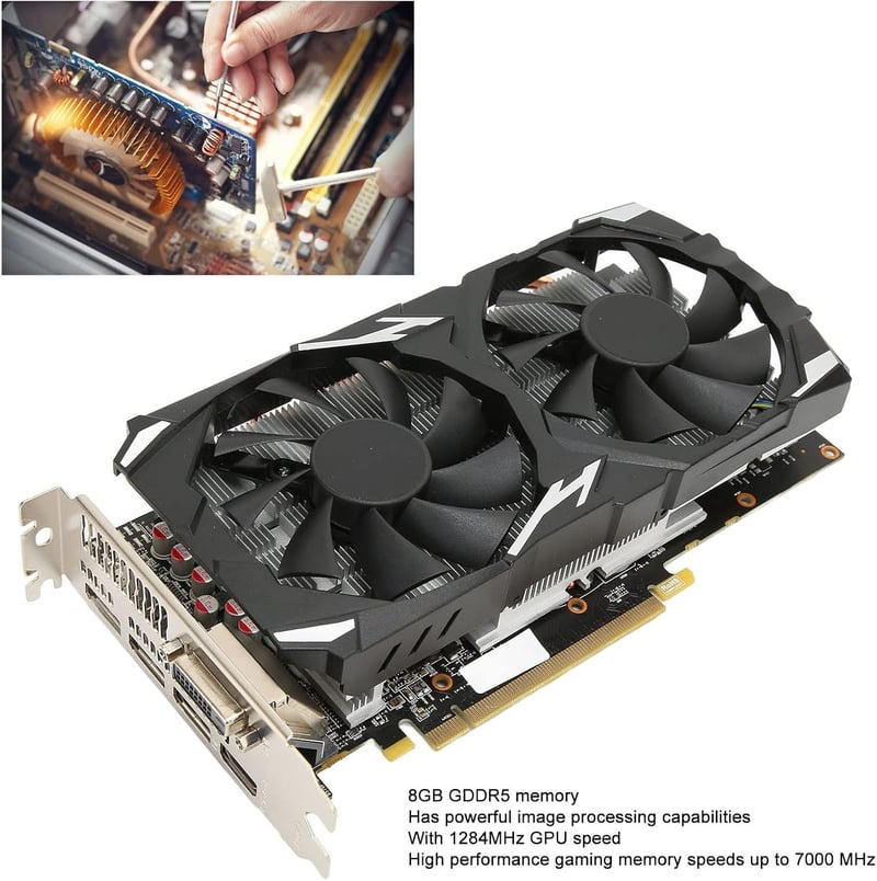 RX 580 8GB GDDR5 Gamer Videokártya, 256-bit, Dual Fan, DP/HDMI/DVI