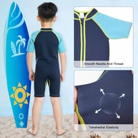 Kék SXSHUN gyerek neoprén shorty búvárruha UV-védelemmel, 98-104-es méret 3