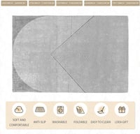 3D Effect Rug Indoor & Outdoor Rug Balcony Patio Kitchen Rug Modern Rug Anthracite Grey Living Room Bedroom Rug (Anthracite Grey, 120 x 160 cm) - 120 X 160 CM, Anthracite Grey 2