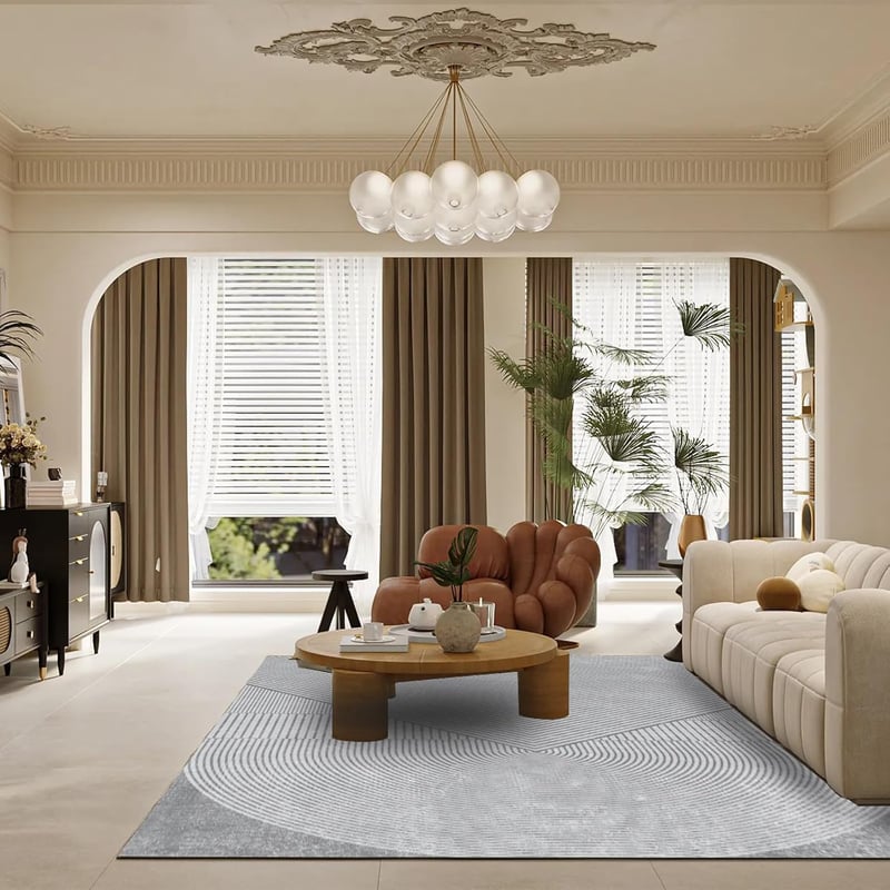 3D Effect Rug Indoor & Outdoor Rug Balcony Patio Kitchen Rug Modern Rug Anthracite Grey Living Room Bedroom Rug (Anthracite Grey, 120 x 160 cm) - 120 X 160 CM, Anthracite Grey