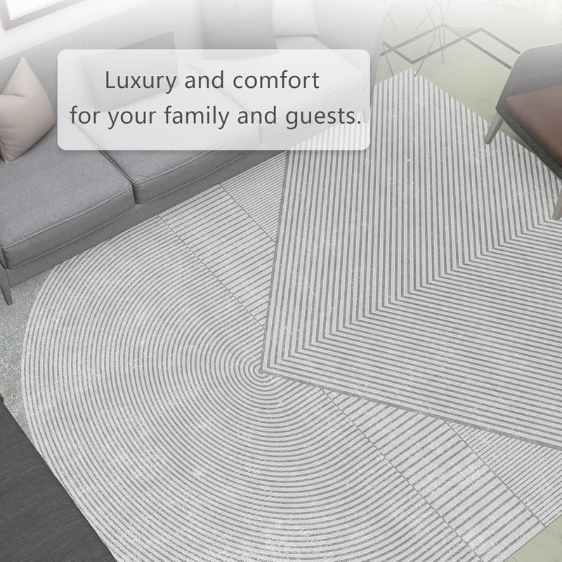 3D Effect Rug Indoor & Outdoor Rug Balcony Patio Kitchen Rug Modern Rug Anthracite Grey Living Room Bedroom Rug (Anthracite Grey, 120 x 160 cm) - 120 X 160 CM, Anthracite Grey