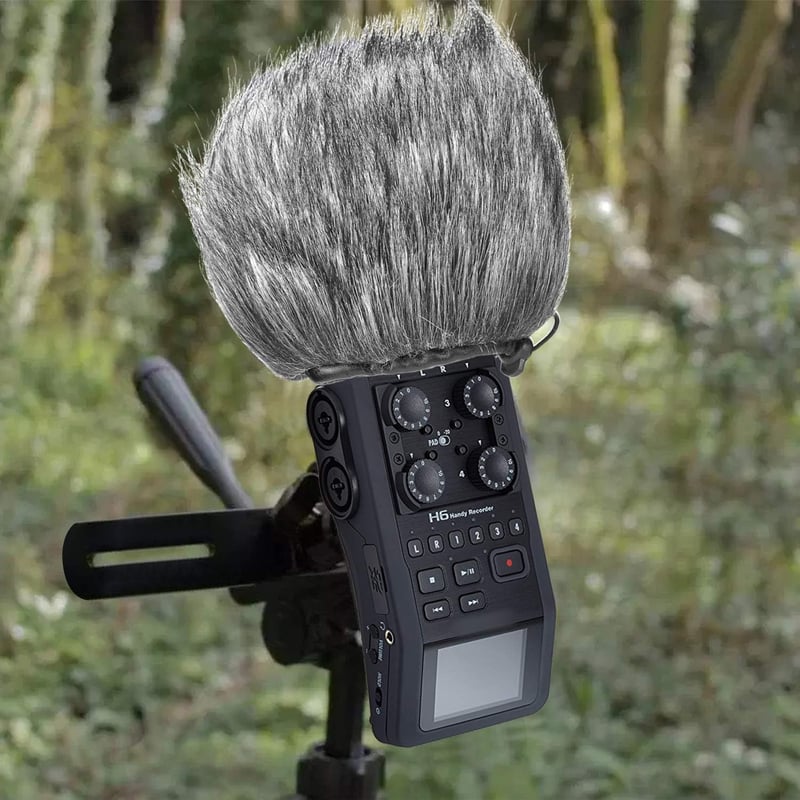 YOUSHARES Szőrmés Szélvédő Mikrofon Előtét Zoom H5, H6 Hordozható Felvevőkhöz