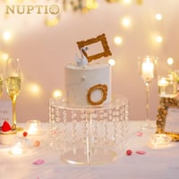 NUPTIO 26 cm Átlátszó Kerek Tortatartó - Akril Esküvői Tortaállvány Születésnapi Süteményekhez, Desszertekhez, Bel- és Kültéri Használatra 2