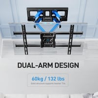 PERLESMITH TV fali tartó 37-85 colos tévéhez, dönthető forgatható, max 60kg, VESA 600x400 4
