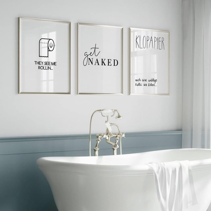 PULSE of HOME WC Papír Mintás Fürdőszobai Dekoráció, Prémium Minőségű Fali Kép, A4 Méretű Művészi Nyomat, Német Dizájn, Keret Nélkül