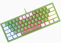 Redragon Mini 60% RGB Gamer Billentyűzet, Zöld-Fehér, QWERTY, PC/Mac 1